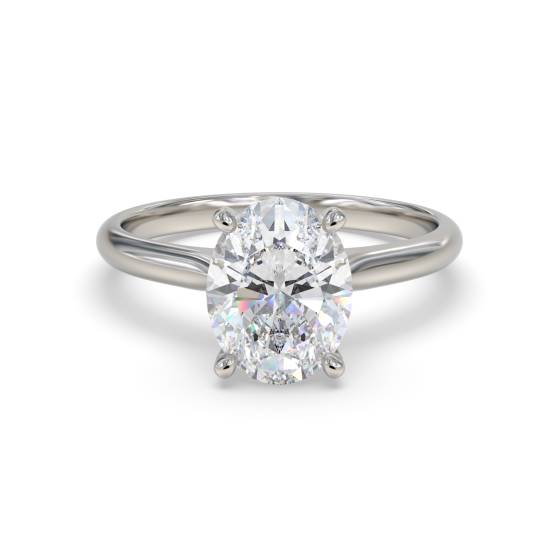 2.02ct VVS2/D Lab Grown Oval Diamond Solitaire Ring in Platinum