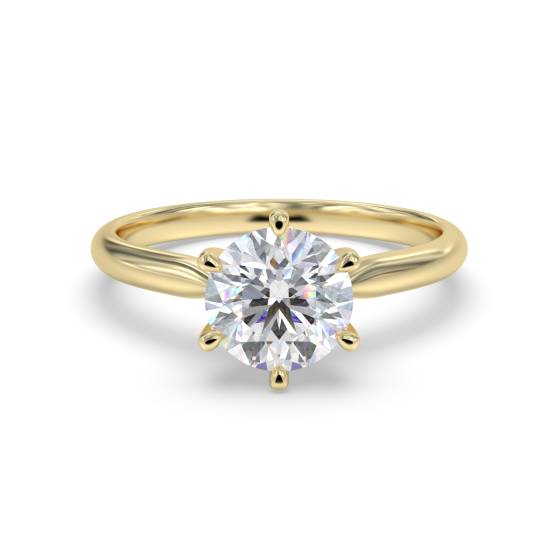 1.00ct VVS1/D Round Cut Labgrown Diamond 6 Claw Solitaire Ring