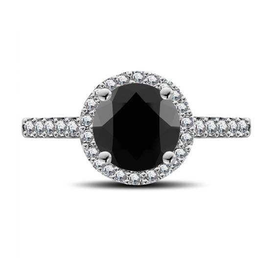 Black Diamond Shoulder Set Ring