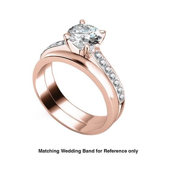 1.24ct VVS2/D Lab Grown Round Diamond Shoulder Set Ring in 18k Rose Gold