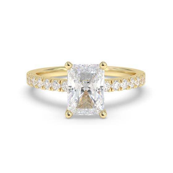 1.20ct VVS2/E Radiant Cut Lab Grown Diamond Shoulder Set Ring
