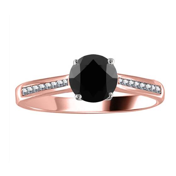 Black Diamond Shoulder Set Ring