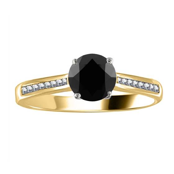Black Diamond Shoulder Set Ring