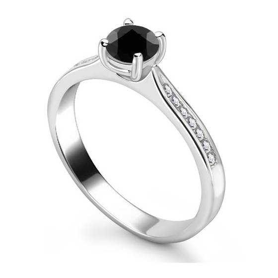 Black Diamond Shoulder Set Ring