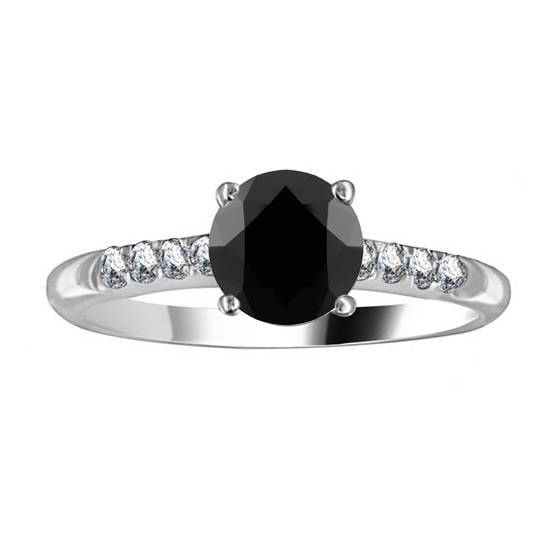 Black Diamond Shoulder Set Ring