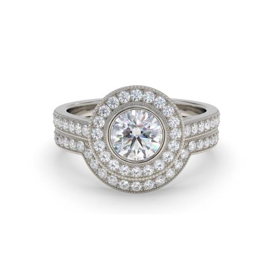 Diamond Shoulder Set Ring With Matching Band