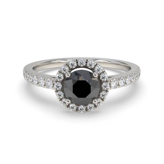 Black Diamond Shoulder Set Ring