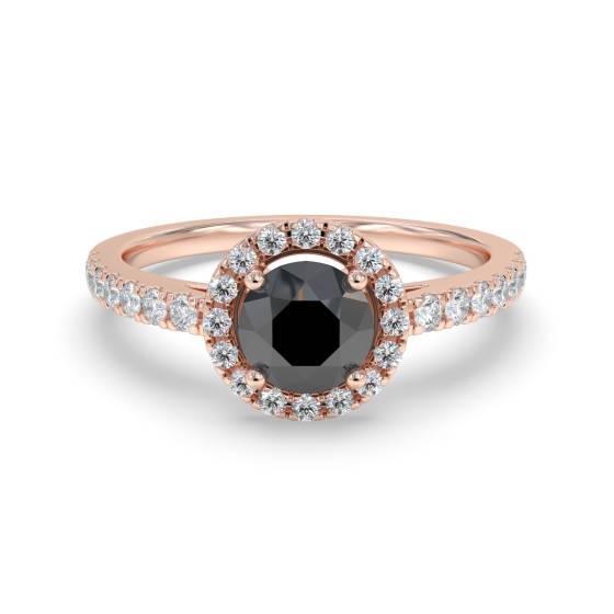 Black Diamond Shoulder Set Ring