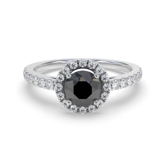Black Diamond Shoulder Set Ring