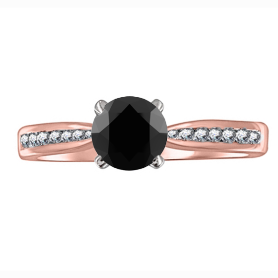 Black Diamond Shoulder Set Ring