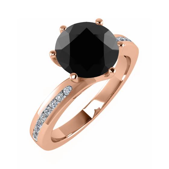 Black Diamond Shoulder Set Ring
