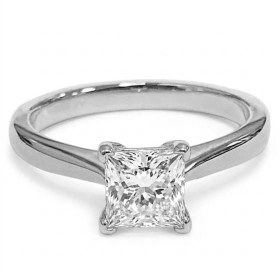 1.05ct VVS1/D Princess Cut Lab Grown Diamond Solitaire Ring