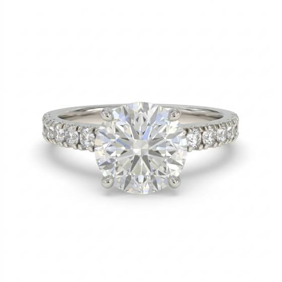 0.25ct VS/E-F Round Cut Labgrown Diamond Claw Set Half Eternity Ring