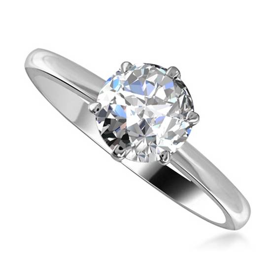 0.62ct VVS2/D Lab Grown Round Diamond Solitaire Ring in Platinum