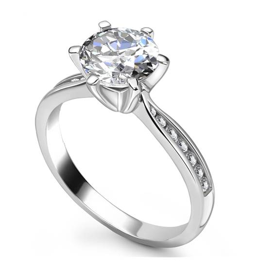 1.11ct VVS1/D Lab Grown Round Diamond Shoulder Set Ring in Platinum
