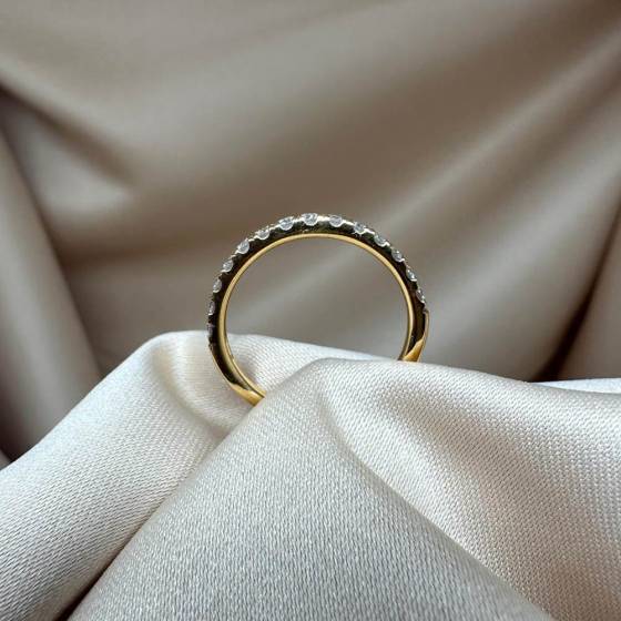 0.31ct VS/F-G Round Cut Natural Diamond Half Eternity Ring