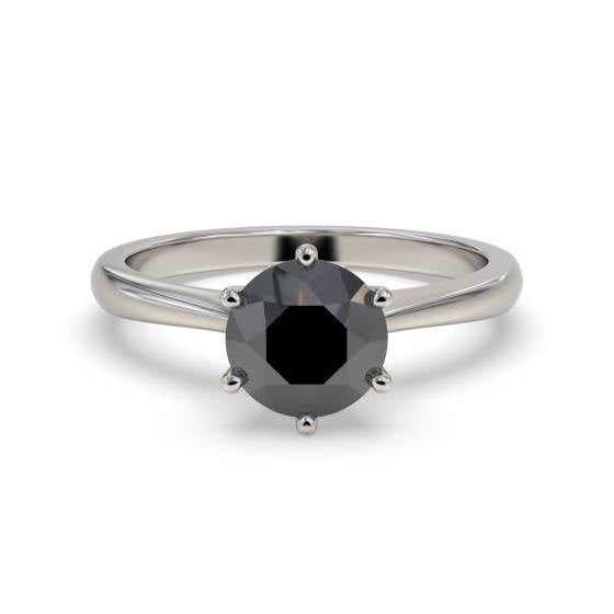 Black Diamond Solitaire Ring