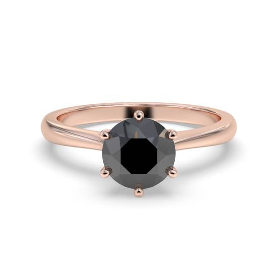 Black Diamond Solitaire Ring