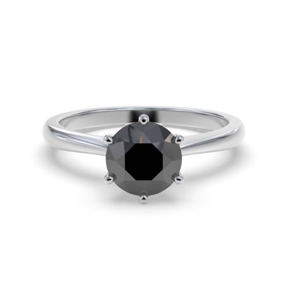 Black Diamond Solitaire Ring