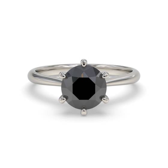 Black Diamond Solitaire Ring