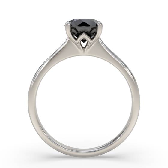 Black Diamond Solitaire Ring