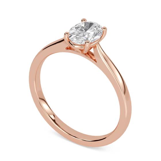1.52ct VVS2/D Lab Grown Oval Diamond Solitaire Ring in 9k Yellow Gold