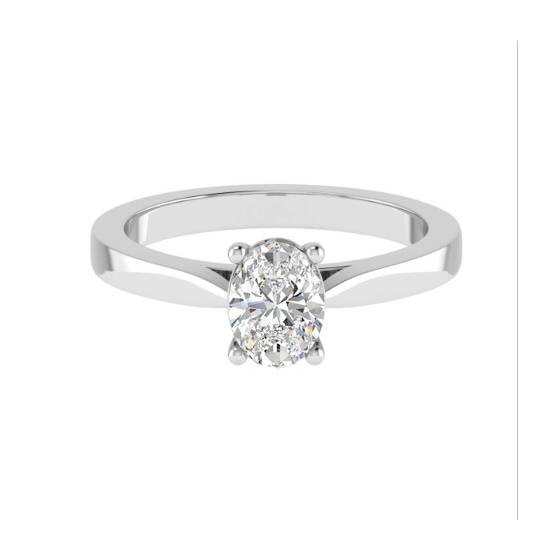 1.54ct VVS1/D Lab Grown Oval Diamond Solitaire Ring in 9k White Gold