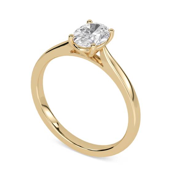 1.53ct VS1/E Lab Grown Oval Diamond Solitaire Ring in Platinum