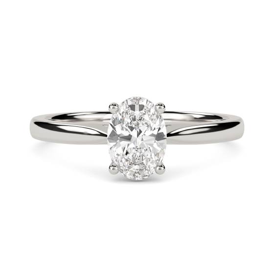 3.10ct VVS2/D Lab Grown Oval Diamond Solitaire Ring in Platinum