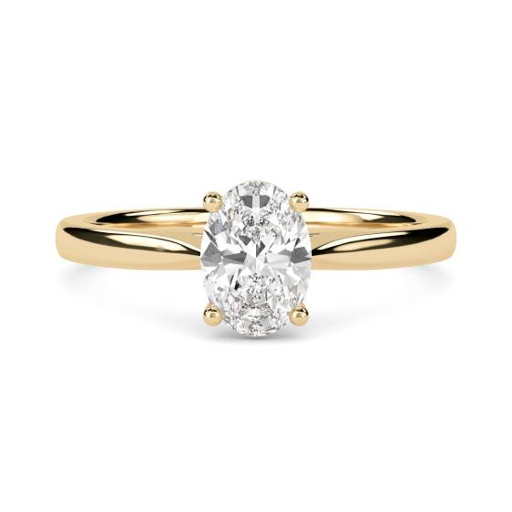 0.50ct VVS2/D Oval Cut Natural Diamond Solitaire Ring