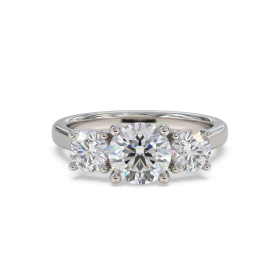 Classic Round Diamond Trilogy Ring