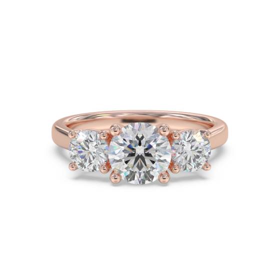 Classic Round Diamond Trilogy Ring