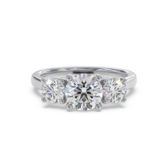 Classic Round Diamond Trilogy Ring