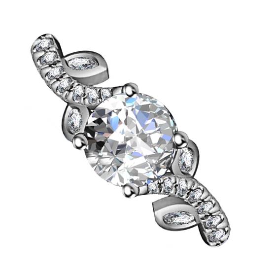 1.30ct VVS2/D Lab Grown Round Diamond Shoulder Set Ring in Platinum