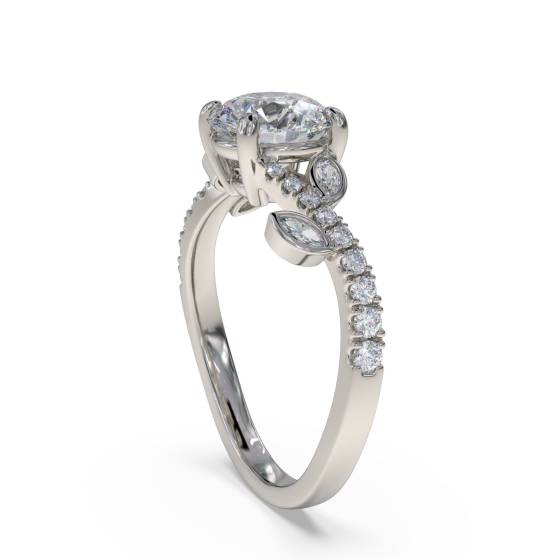 1.24ct VVS1/D Lab Grown Round Diamond Shoulder Set Ring in 18k Rose Gold