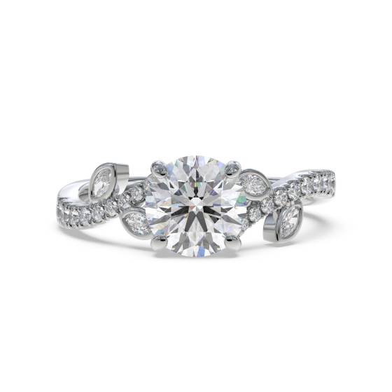 Round Diamond Designer Shoulder Set Ring