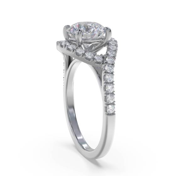 1.30ct VVS1/D Lab Grown Round Diamond Halo Ring in Platinum