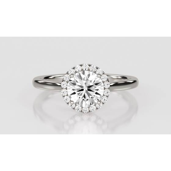 1.20ct VVS2/D Lab Grown Round Diamond Halo Ring in Platinum
