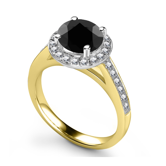 Black Diamond Shoulder Set Ring