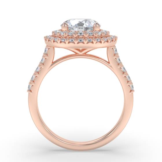 1.38ct VVS2/D Lab Grown Round Diamond Shoulder Set Ring in Platinum