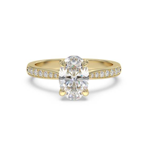 2.48ct VVS2/E Oval Cut Lab Grown Diamond Shoulder Set Ring