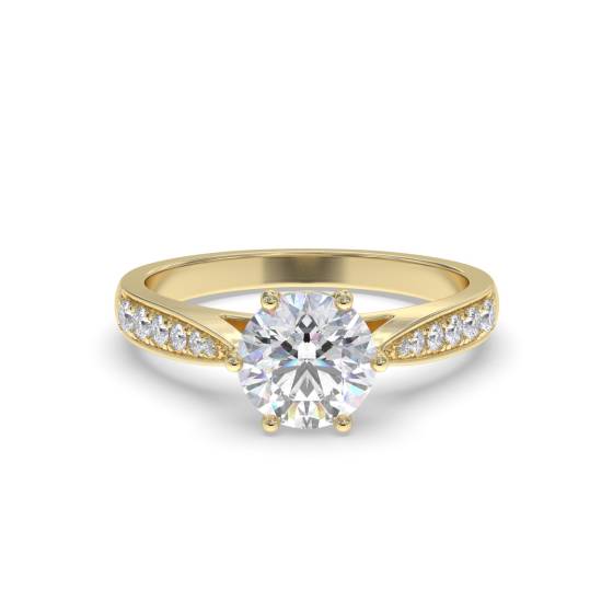 Round Diamond Shoulder Set Ring