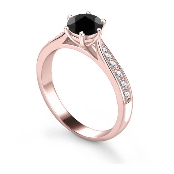 Black Diamond Shoulder Set Ring