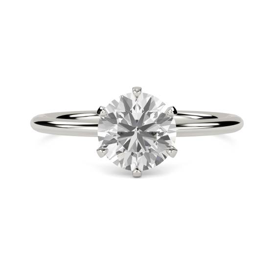 0.82ct VVS2/D Lab Grown Round Diamond Solitaire Ring in Platinum