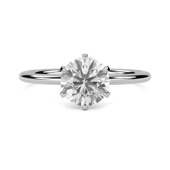 1.70ct SI1/G Round Cut Natural Diamond 6 Claw Shoulder Set Ring