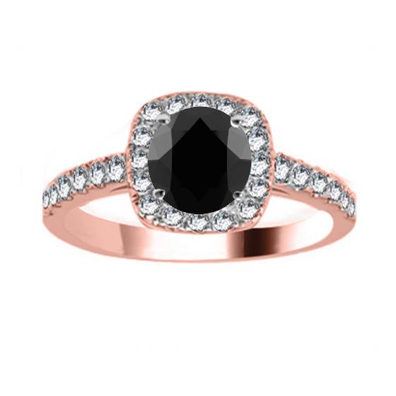 Black Diamond Shoulder Set Ring