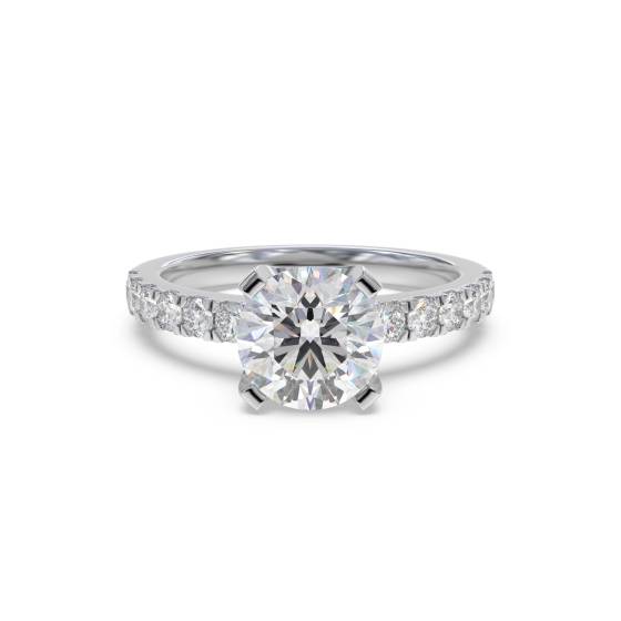 1.78ct IF/D Princess Cut Lab Grown Diamond Shoulder Set Ring
