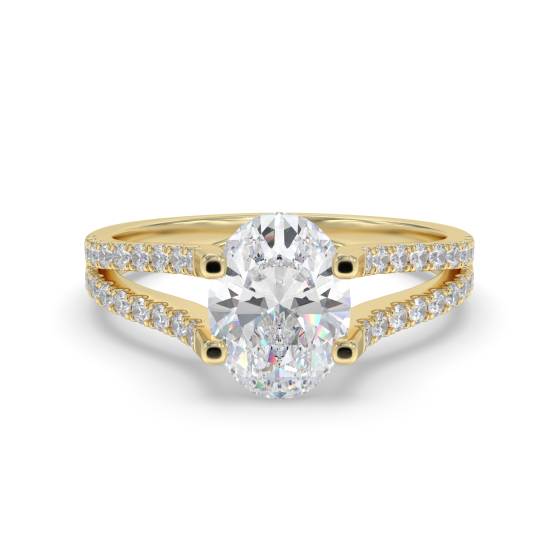 Oval Diamond Shoulder Set Ring