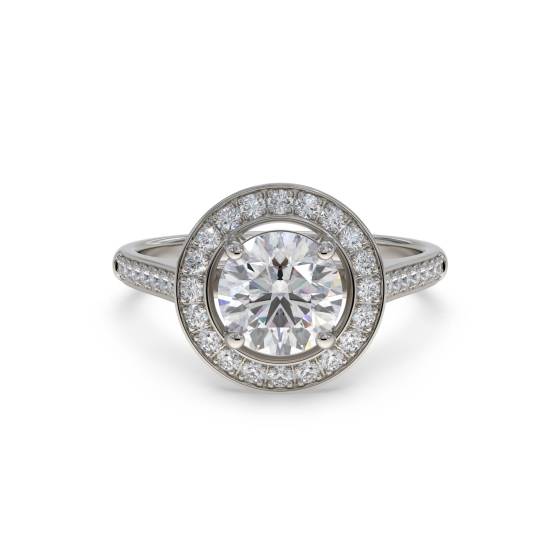 1.20ct SI2/F Round cut Natural Diamonds Halo Engagement Ring