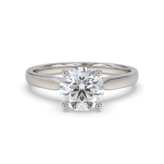0.85ct VVS2/D Lab Grown Round Diamond Solitaire Ring in Platinum